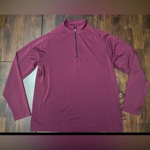 01.ALGO Performance UV SPF 40 Burgundy Long Sleeve 1/4 Zip Pullover Mens Size XL